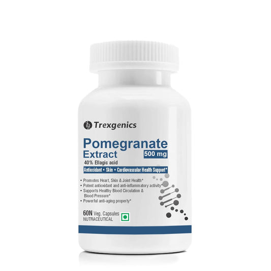 Trexgenics Pomegranate Extract supplement bottle on a white background