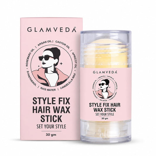 Glamveda Hair Wax Stick for Women & Men | Anti-Frizz Hair Styling Stick for Flyaways & Baby Hair | Non-Sticky with Smooth Finish & No Residue | 30gm