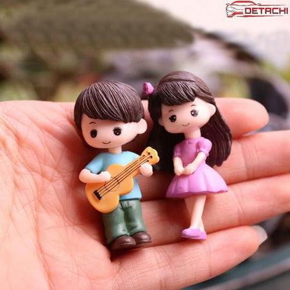Dashboard Toys - Cute Couple Car Ornament for Decoration, Ideal Gift for Car Lovers, Durable Interior Accessories, with 4 Resin Adhesive Stickers (Purple)