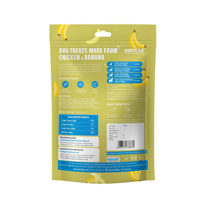Petoska Chicken & Banana Dog Treats – 100 g Soft, Flavorful Snacks for Puppies & Adult Dogs, Real Chicken & Natural Banana Bite‑Sized Treat