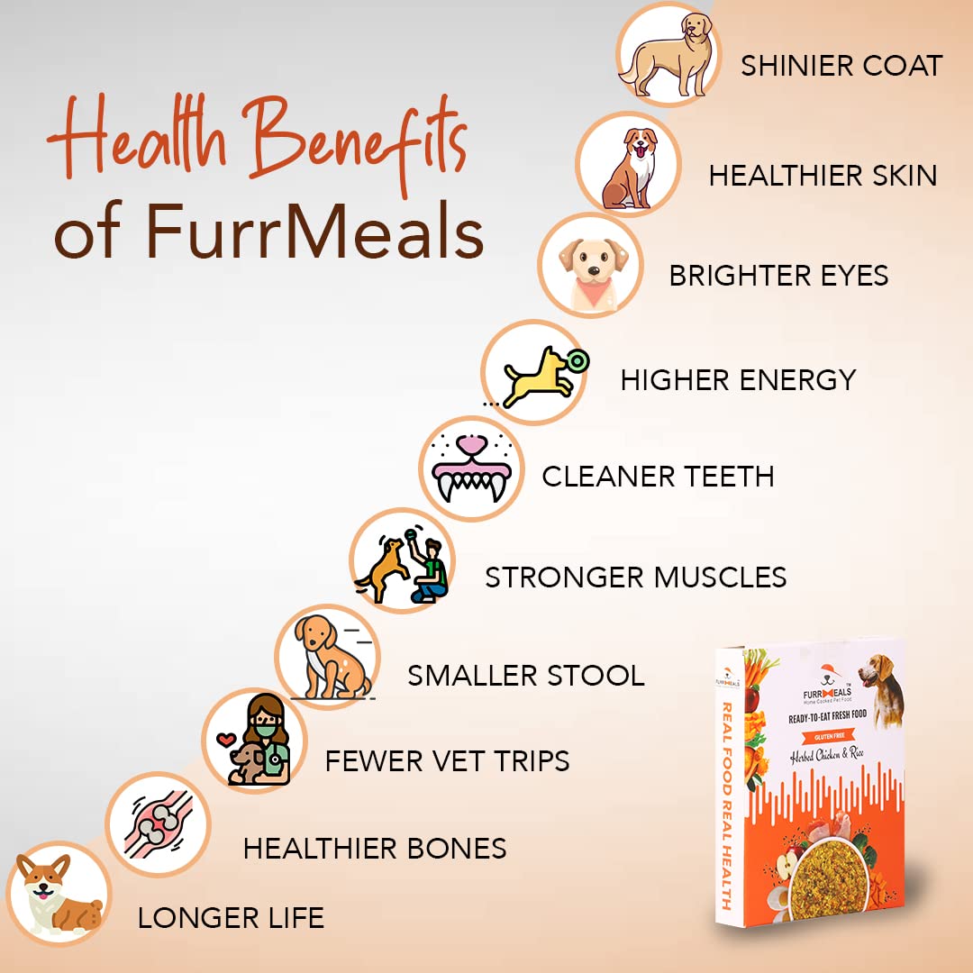 FurrMeals Wet Dog Food | Herbed Chicken and Rice | Pack of 1 x 300g | All Breed | Gluten Free | Preservative Free | Ready-to-Eat Fresh Dog Food