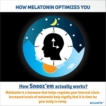WALPAR Snooz’em Melatonin 3mg Sleep Spray with Vitamin B6 Supplement, Non Habit Sleeping Aid Drops Cranberry Flavour - 30ml
