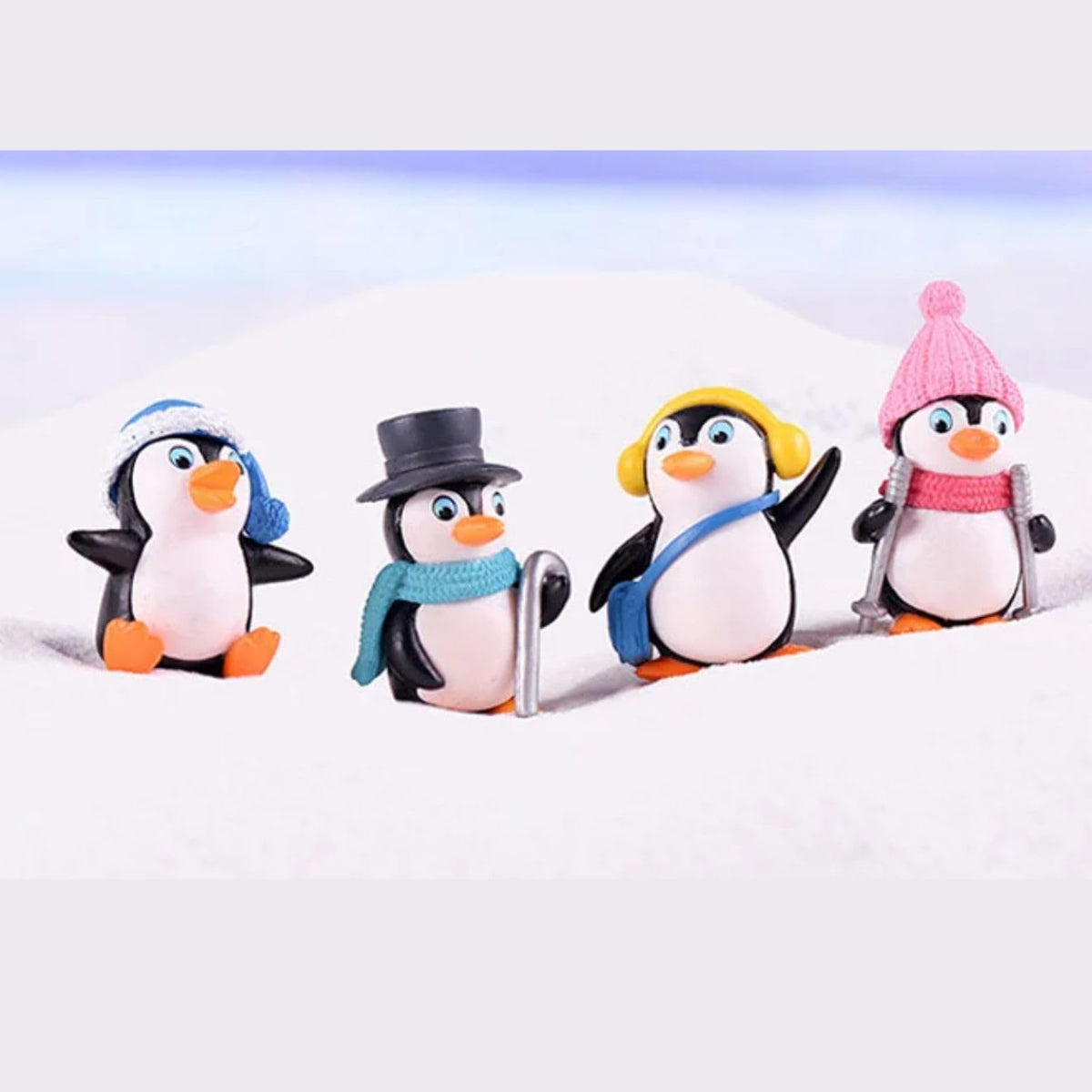Miniature Showpiece Birthday Gift for Girls Kids, Penguin Showpiece Set of 4 for Home Decor Items, Car Dashboard Items, Table Decoration Items, Valentine Day Gift for Girlfriend
