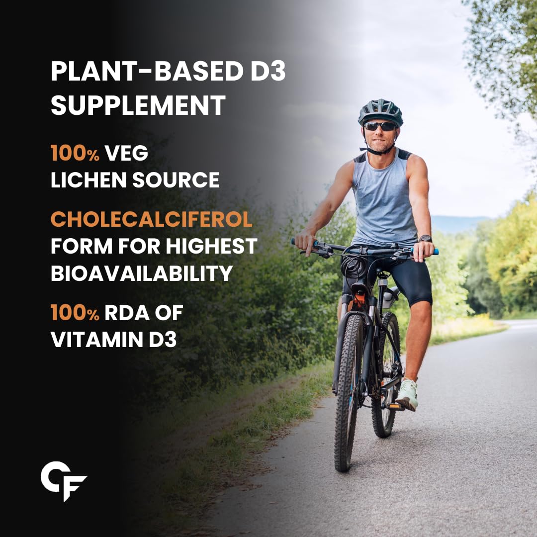 Carbamide Forte Vitamin D3 K2 Supplement | Vitamin K2 MK7 To Support Bone & Heart Health | Veg D3 - Lichen - 120 Tablets