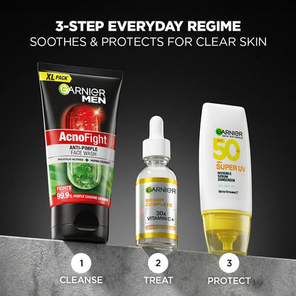 Garnier Men, Anti-Pimple Face Wash, Repairs Skin & Balances Oils, AcnoFight, 155 g