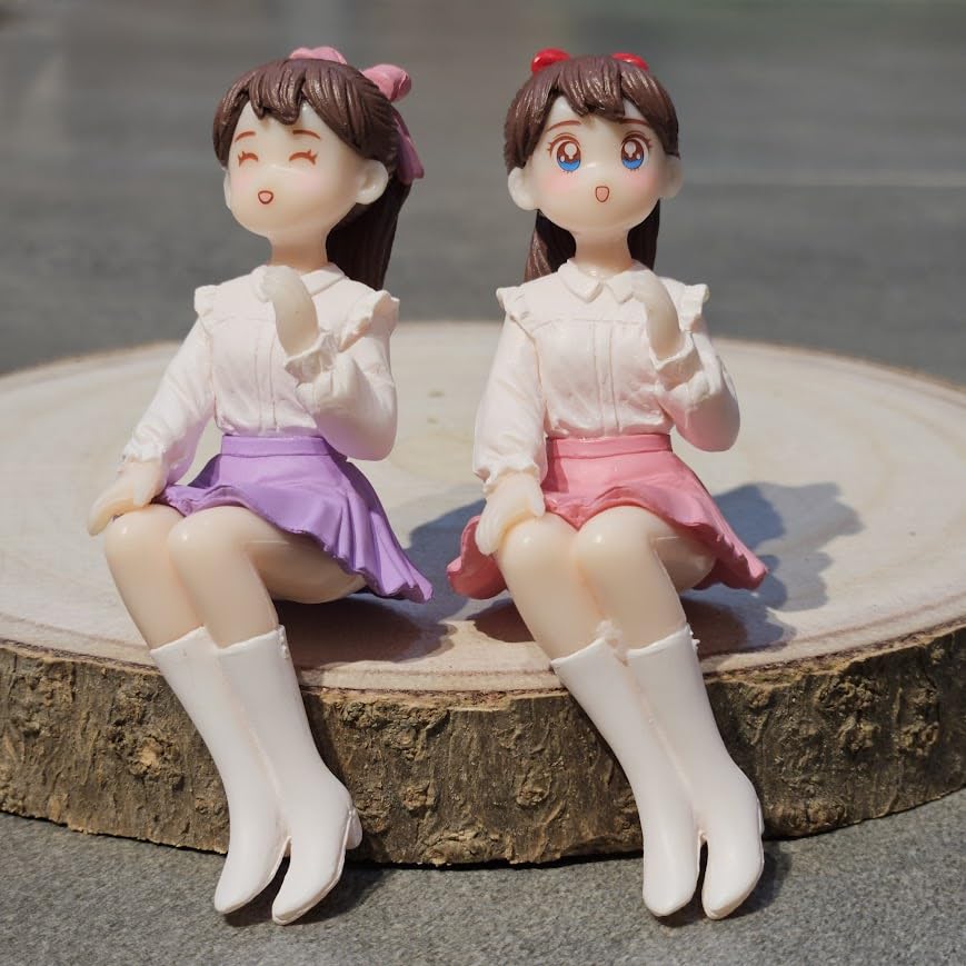 Miniature Cute Girls Figurine Set of 4 – Adorable PVC Mini Statues for Miniature Garden, Dollhouse Decor, Terrariums, Fairy Gardens & Cute Gifting