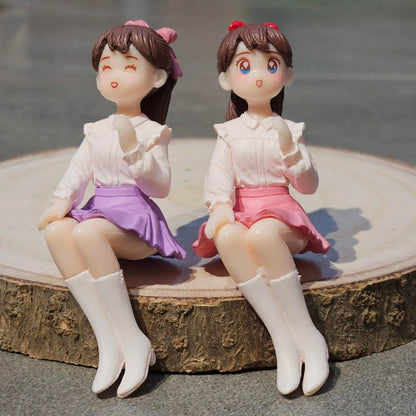 Miniature Cute Girls Figurine Set of 4 – Adorable PVC Mini Statues for Miniature Garden, Dollhouse Decor, Terrariums, Fairy Gardens & Cute Gifting
