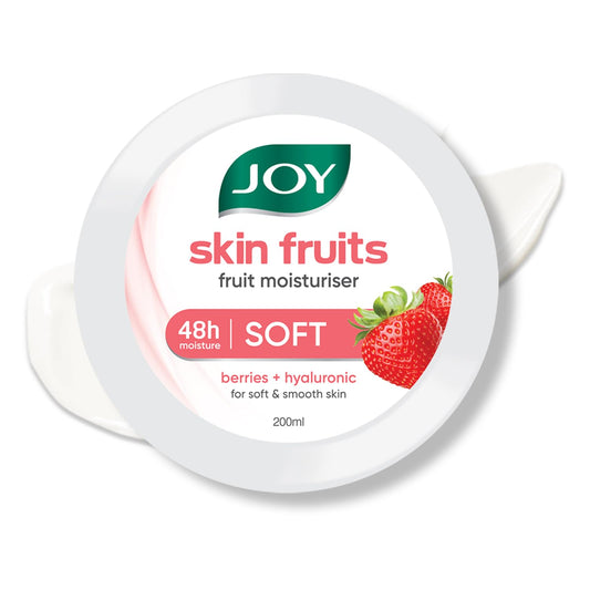 Joy Super Soft Cold Skin Cream for 24 Hr Moisturization - Berries (200ml) - Lightweight & Oil Free Moisturizer For Instant Hydration | Non Sticky & Non Greasy Cream for Hands, Face & Body