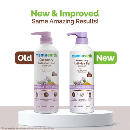 Mamaearth Rosemary Anti-Hair Fall Shampoo With Rosemary & Methi Dana For Reducing Hair Loss & Breakage,Gives Up To 94% Stronger Hair,Up To 93% Less Hair Fall |Sulphate Free Shampoo |For Unisex,600 Ml