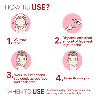 Good Vibes Rosehip Deep Cleansing Face Wash, 120 ml Naturally Controls Excess Sebum & Acne, Moisturizing Skin Softening Formula for All Skin Types, No Parabens & Mineral Oil