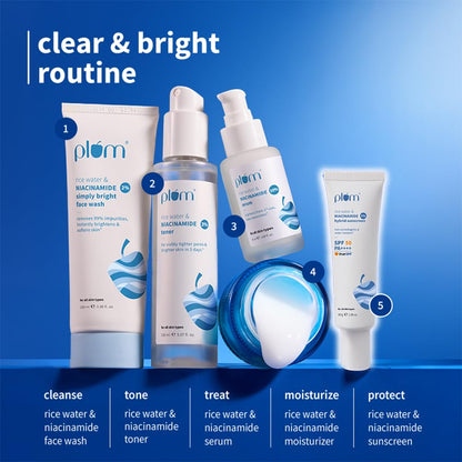 Plum 2% Niacinamide Sunscreen & Rice Water SPF 50 PA++++ Sunscreen In-vivo & in-vitro tested | non-comedogenic | 4-hr water resistant | 30g