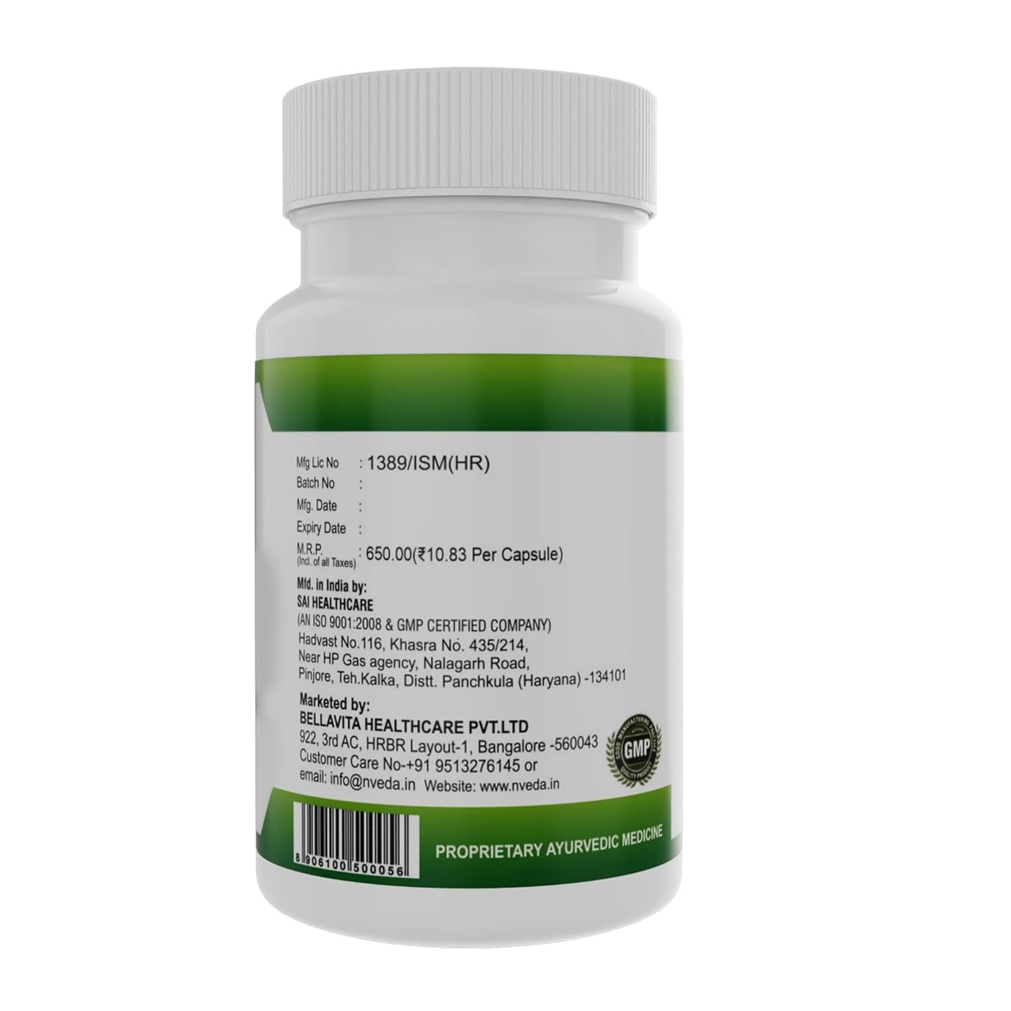 Nveda B Capsules for BP Support, Ayurvedic Product to Support Healthy Blood Pressure Levels, 60 Capsules