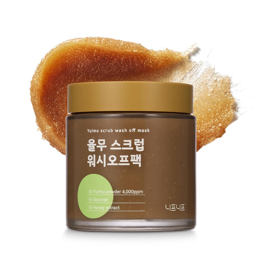 NEAF NEAF Yulmu Scrub Wash-Off Pack, Gently Exfoliates the Skin/Pore Cleansing and Hydrating with Sucroce & Honey Extract, Clear Complexion, Korean Skincare for All Skin Types (4.23 oz/120 g)