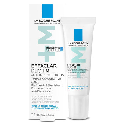 La Roche-Posay Effaclar Duo+M skincare product on a white background