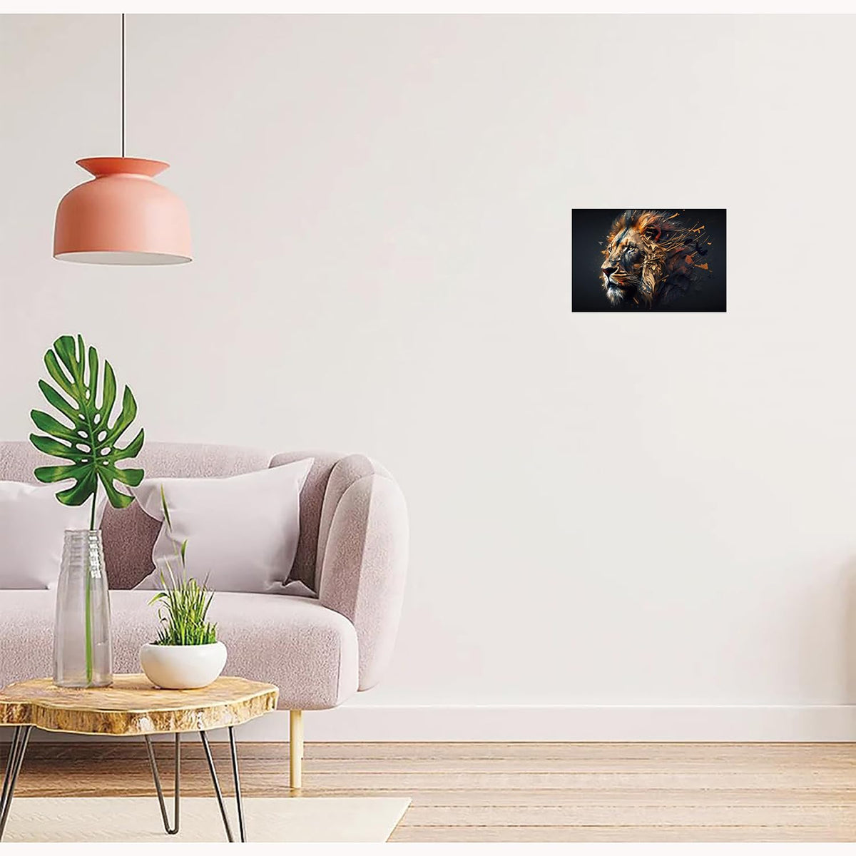 Lion Paintings for Living room, Lion Poster Big Size with Sparkle Coated Lamination - 22324 (Self Adhesive) 18x24 Inch