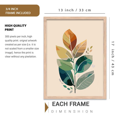 Boho Wall Art Home Decoration Paintings With Frame For Living Room Bed Room Hotel Wall Decor Digital Reprint Set of 3 (13X17 inch)