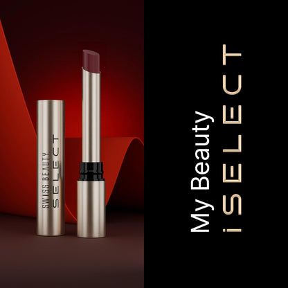 Swiss Beauty Select High On Shine Creamy Lipstick | With Mirror-shine finish | Enriched with Vitamin E | Shade- Supreme Nude, 1g |