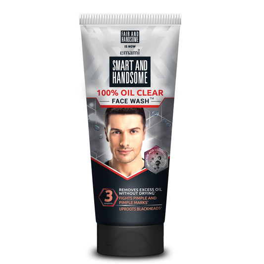 Smart And Handsome Instant Radiance Oil Clear Face Wash | All Day Oil-Free Look | Fades Pimple Marks | Reduces Blackheads | With 2% Salicylic Acid | 150GM