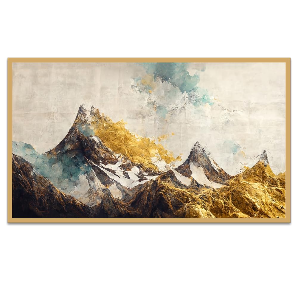 The Golden Mountain Beautiful Printed wall Decor Floating Frame Canvas Wall Painting for Home and Office Decor (18 Inch L x 12 Inch H)