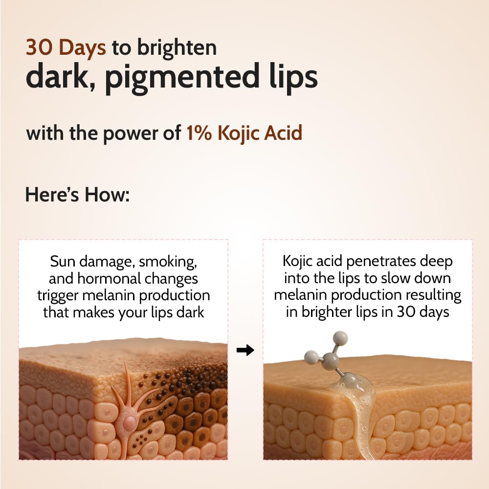 Chemist At Play Natural Lip Balm with SPF 50 PA++++ | 4.5 g, 1% Kojic Acid & Ceramides | Lip balm for Dark and Dry Lips | Brightening Lip Balm | Removes Pigmentation | For Men & Women
