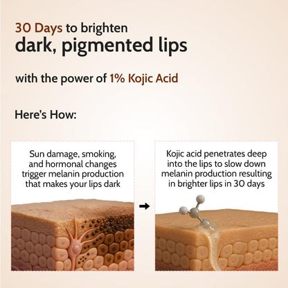 Chemist At Play Natural Lip Balm with SPF 50 PA++++ | 4.5 g, 1% Kojic Acid & Ceramides | Lip balm for Dark and Dry Lips | Brightening Lip Balm | Removes Pigmentation | For Men & Women