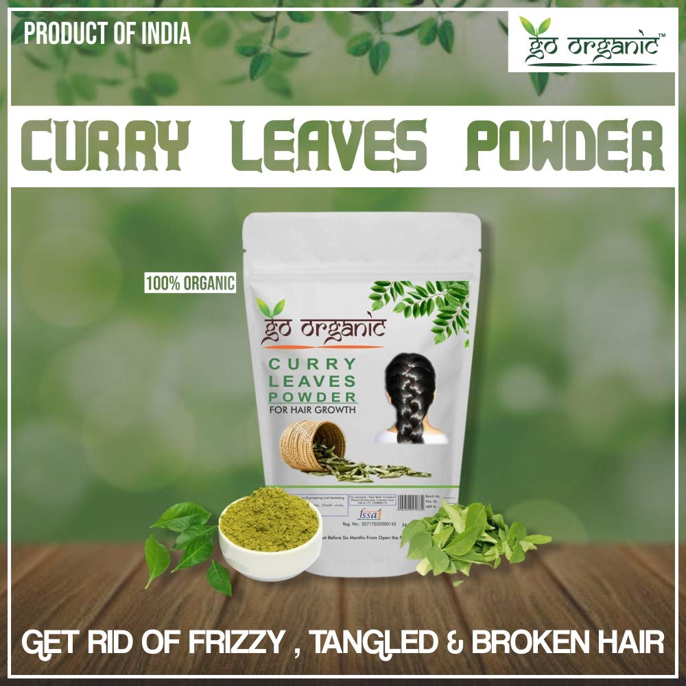 Go Organic Curry Leaves Powder Curry Leaves to Grow Long, Strong and Shiny Hair (100 Grm)