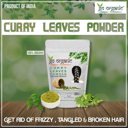 Go Organic Curry Leaves Powder Curry Leaves to Grow Long, Strong and Shiny Hair (100 Grm)