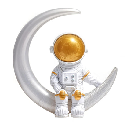 Street27® Cute Outer Space Astronaut Figurine Action Figure Toys Statue for Showpiece Home Living Room Decor Office Desktop Decoration Car Dashboard, Kids Birthday Party Gift (Moonstar Golden)