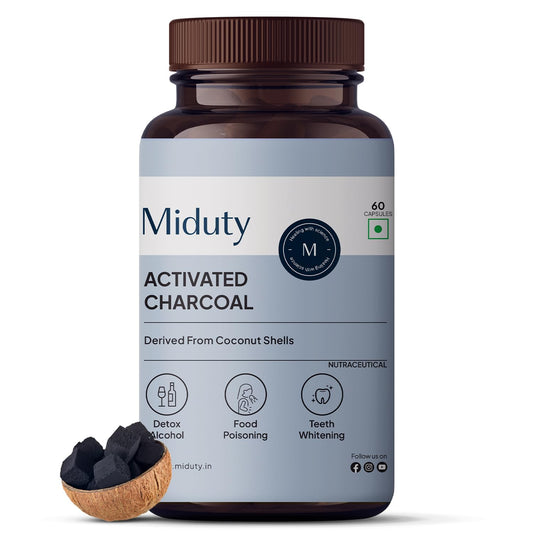 Zephivo Miduty by Palak Notes Activated charcoal, Activated coconut charcoal, Detox your body, Jet lags, Detox alcohol, Activated charcoal Pack - 60 capsules