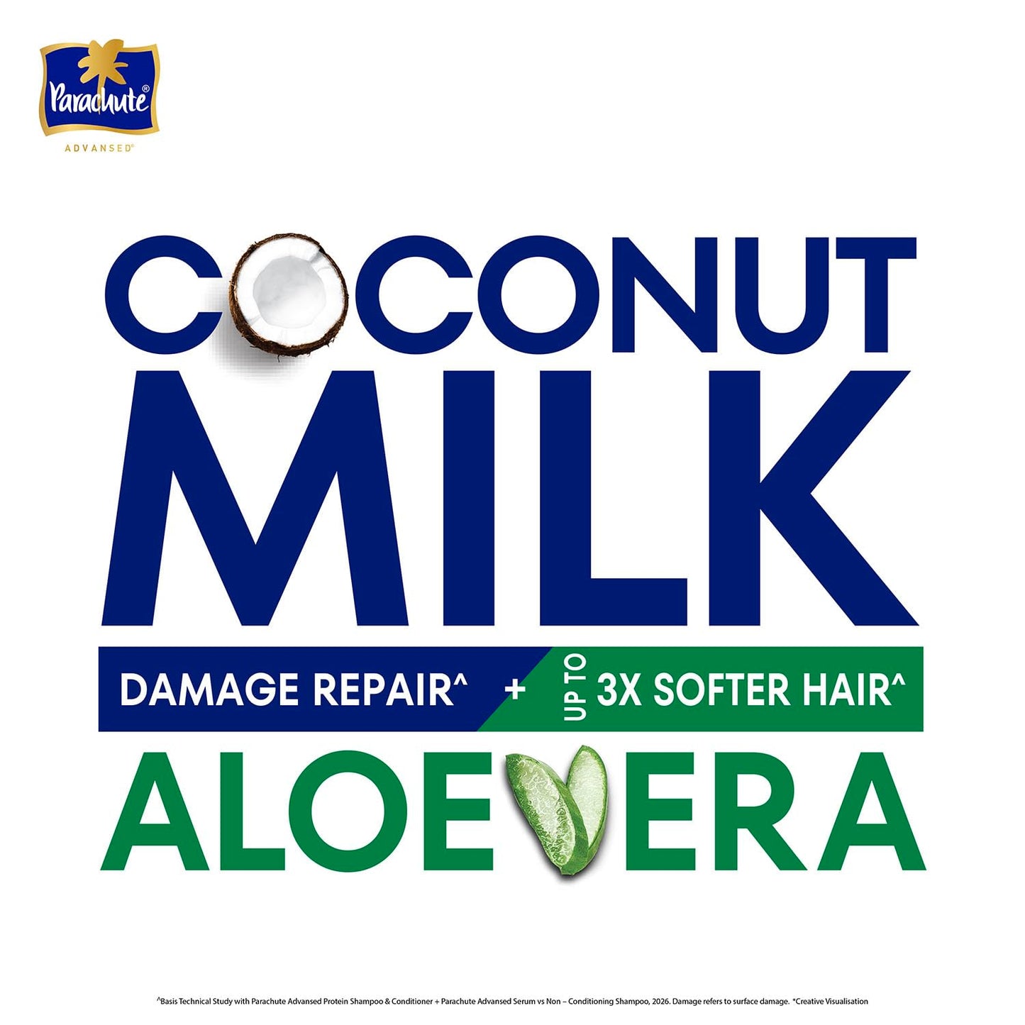 Parachute Advansed Protein Shampoo | with Coconut Milk and Aloe Vera | For up to 100% Damage Repair & up to 3X Softer Hair | Protein Lock Technology | Paraben-Free | For Men & Women | 340ml