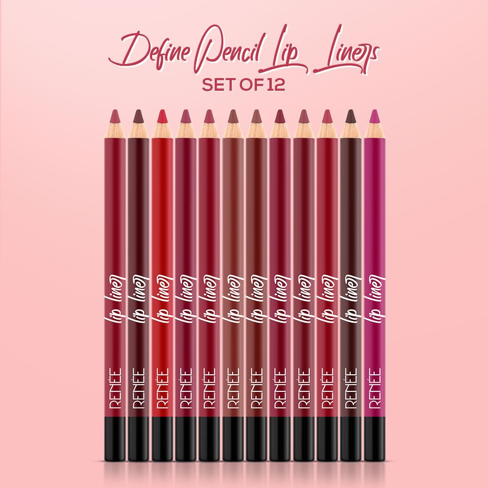 RENEE Define Pencil Lip Liner -Nutty Nude, Long Lasting & Smudge Proof, Full Coverage, Intensely Pigmented, Easy Glide Formula, Vitamin E & Castor Oil Infused, 1.2Gm