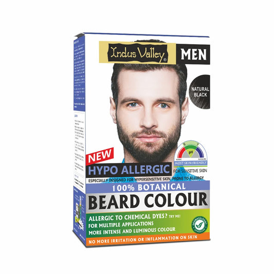 Indus Valley Men's beard color packaging on a white background