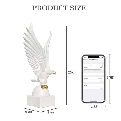 Resin Big Eagle Statue for Home and Office Decor | Aesthetic Showpiece and Decorative Sculpture | 6X6X25 CM
