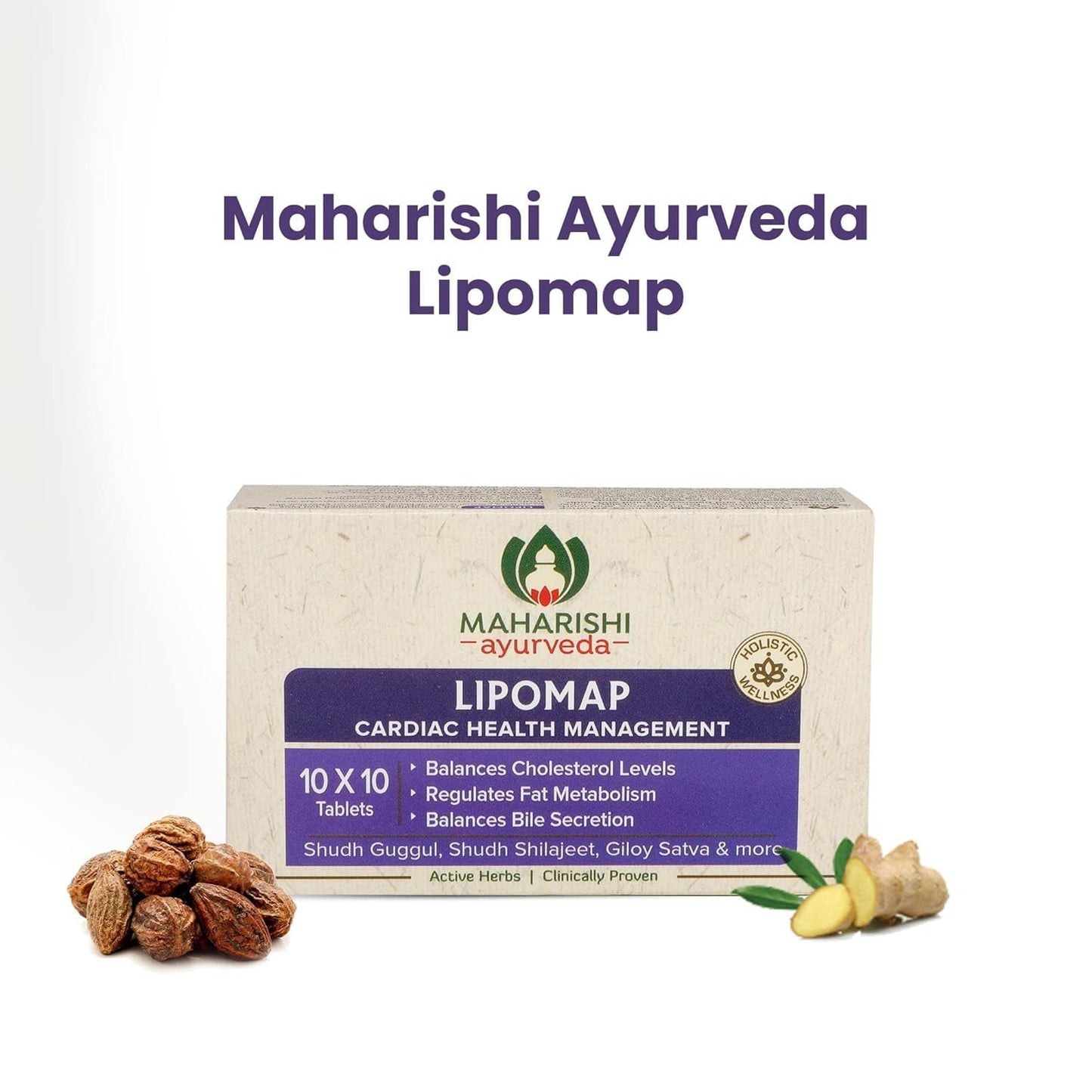 Zephivo Maharishi Ayurveda Lipomap | Ayurvedic Medicine for Cholesterol Management| Highly Effective Herbs | Assists in managing daily stress | 40 Tablets
