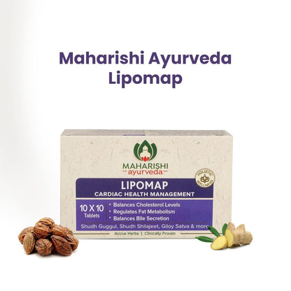 Zephivo Maharishi Ayurveda Lipomap | Ayurvedic Medicine for Cholesterol Management| Highly Effective Herbs | Assists in managing daily stress | 40 Tablets
