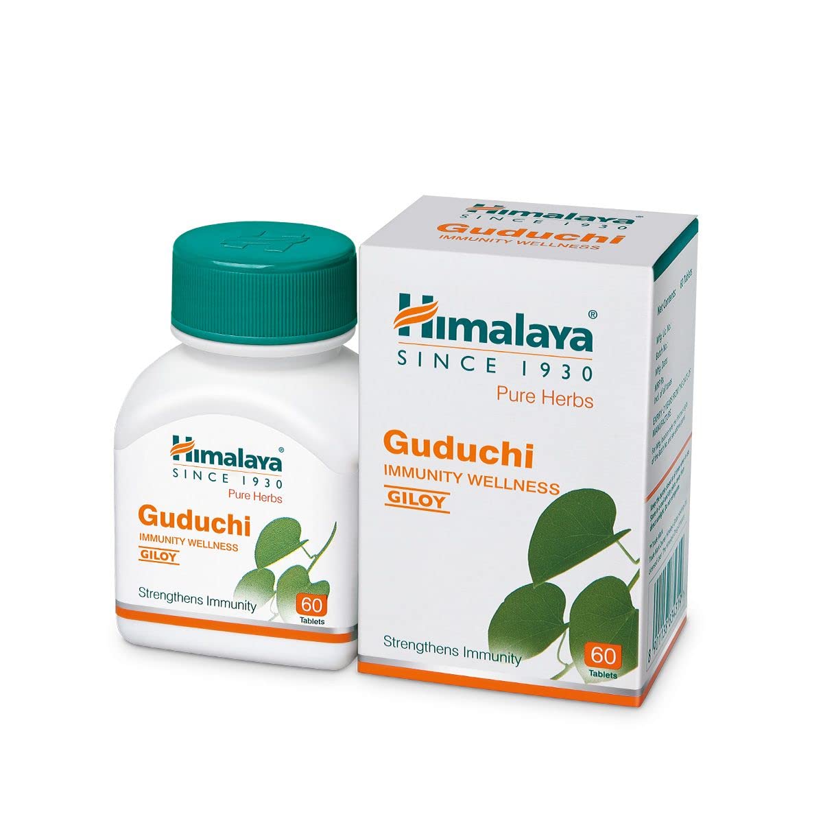 Himalaya Guduchi immunity wellness supplement bottle and packaging on a white background