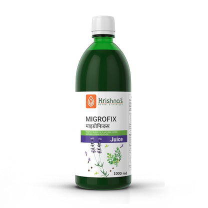 Krishna's MigroFix Juice, Perfect Blend of Dhaniya, Kalimirch & Ustukhuddus, No Artificial Colors or Flavors - 1000 ml (Pack of 1)