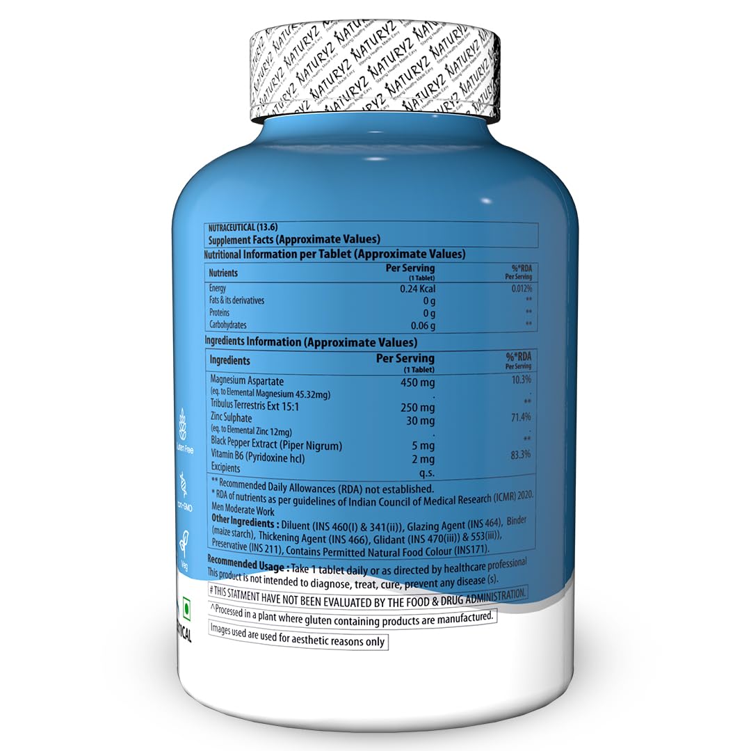 Supplement bottle with blue label on a white background