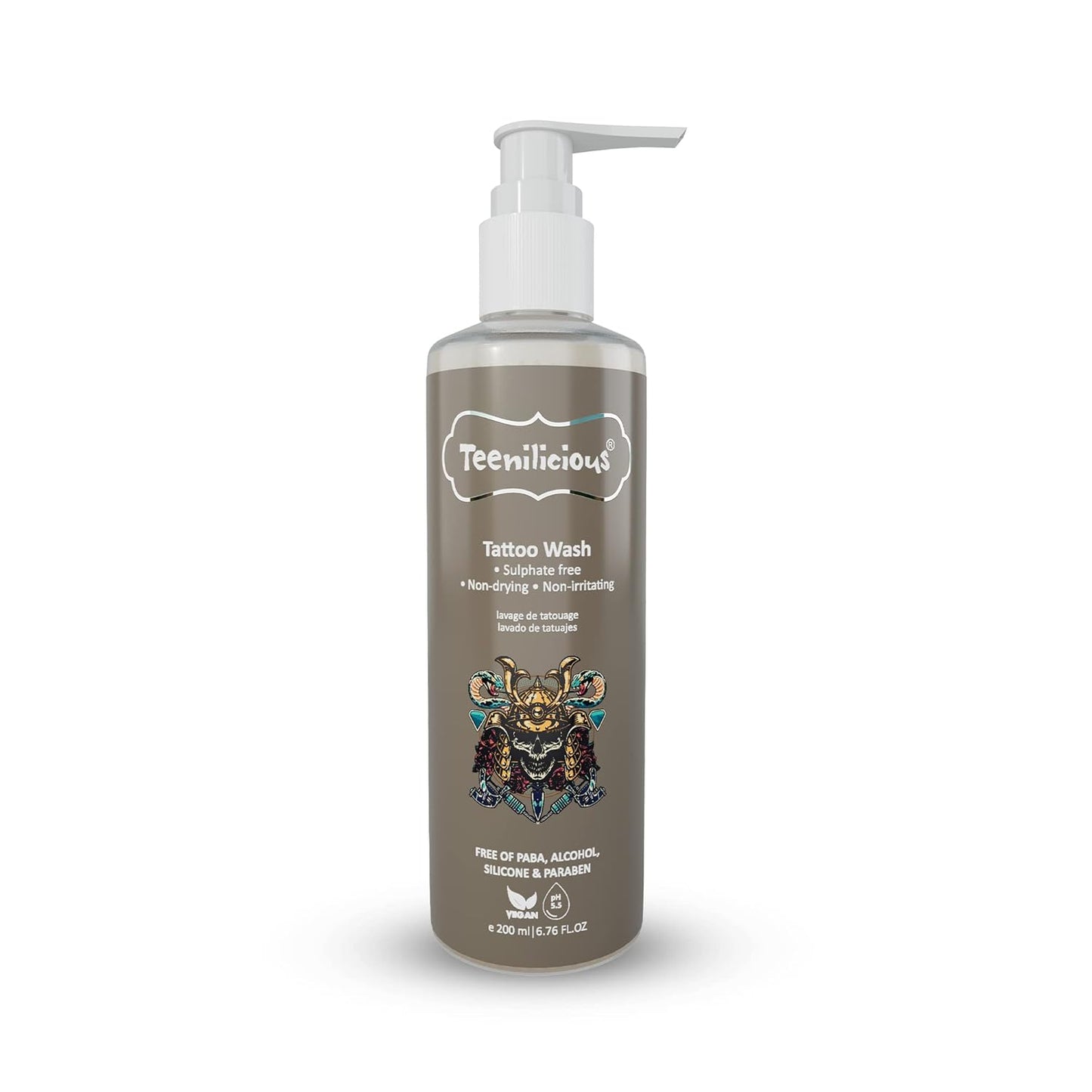 Teenilicious Tattoo Wash For Men & Women | Sulphate Free | Non Drying & Irritating | Free Form Silicones, Paraben & Paba - 200ml