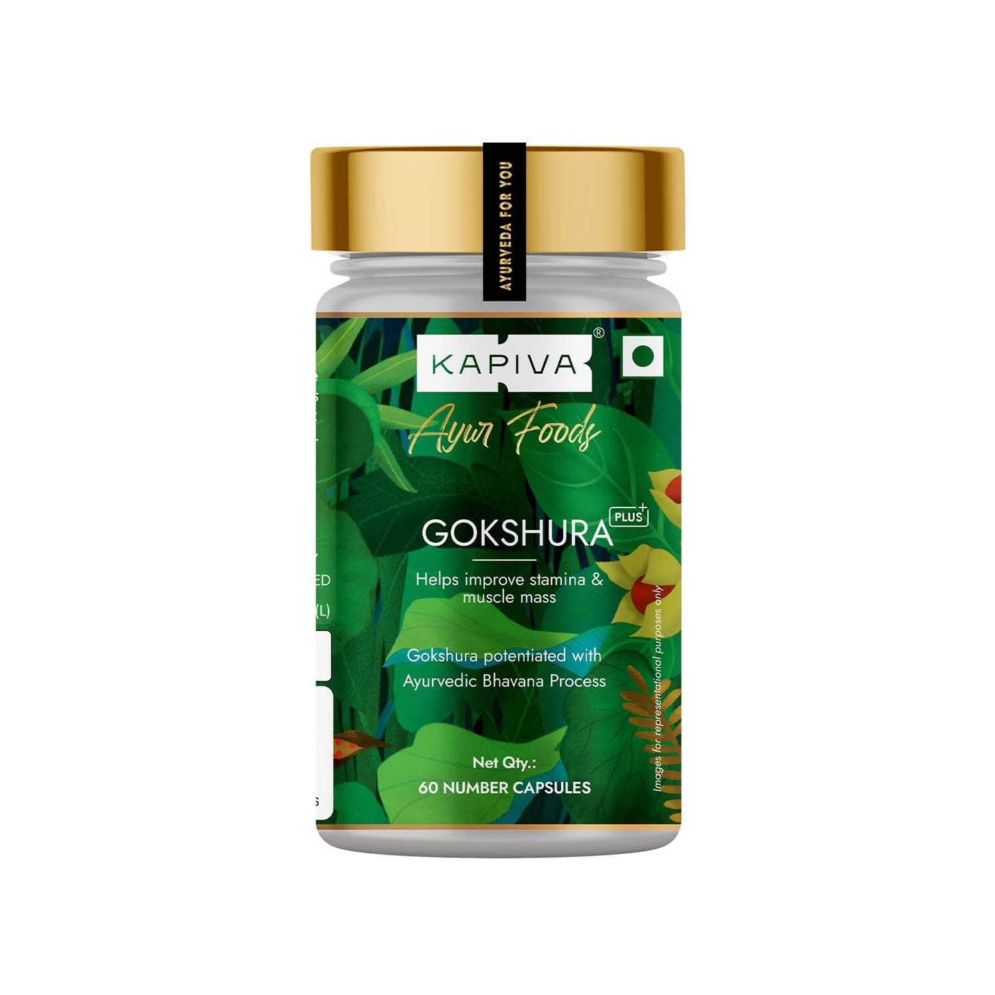 Kapiva Gokshura Capsules | Natural Source for Energy, Performance, Stamina & Muscle Growth | Men's Wellness | Tribulus | 60 Caps, 500mg each