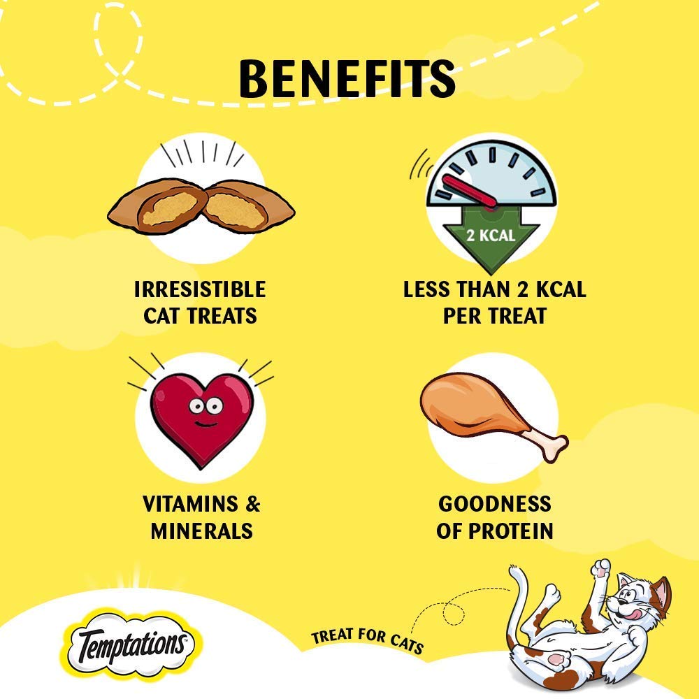 Temptations Cat Treat Tempting Tuna Flavour, 85G - All Life Stages, Dry