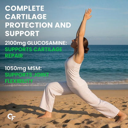 Carbamide Forte Glucosamine Tablets For Joint Support Supplement with Collagen & Glucosamine Chondroitin MSM | Joint Cartilage Support & Muscle Health | Joint Pain Tablets - 90