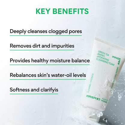 Innisfree Volcanic BHA Pore Foaming cleanser, Clogged Pore Cleanser with Volcanic Clusters | Blackhead Removal | Deep Cleansing