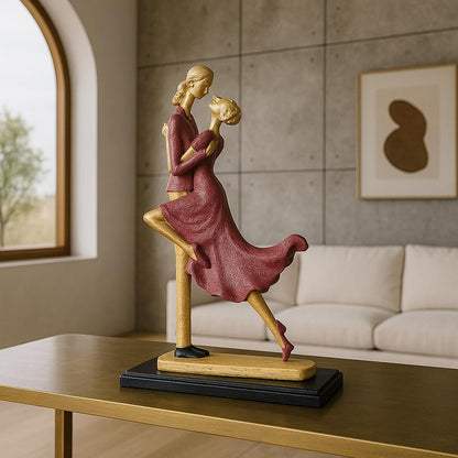 Elegant Dancing Couple Figurine | Resin Home Decor Accent | Luxury Art Piece for Living Room, Dining Room, or Entryway | Romantic and Graceful Design