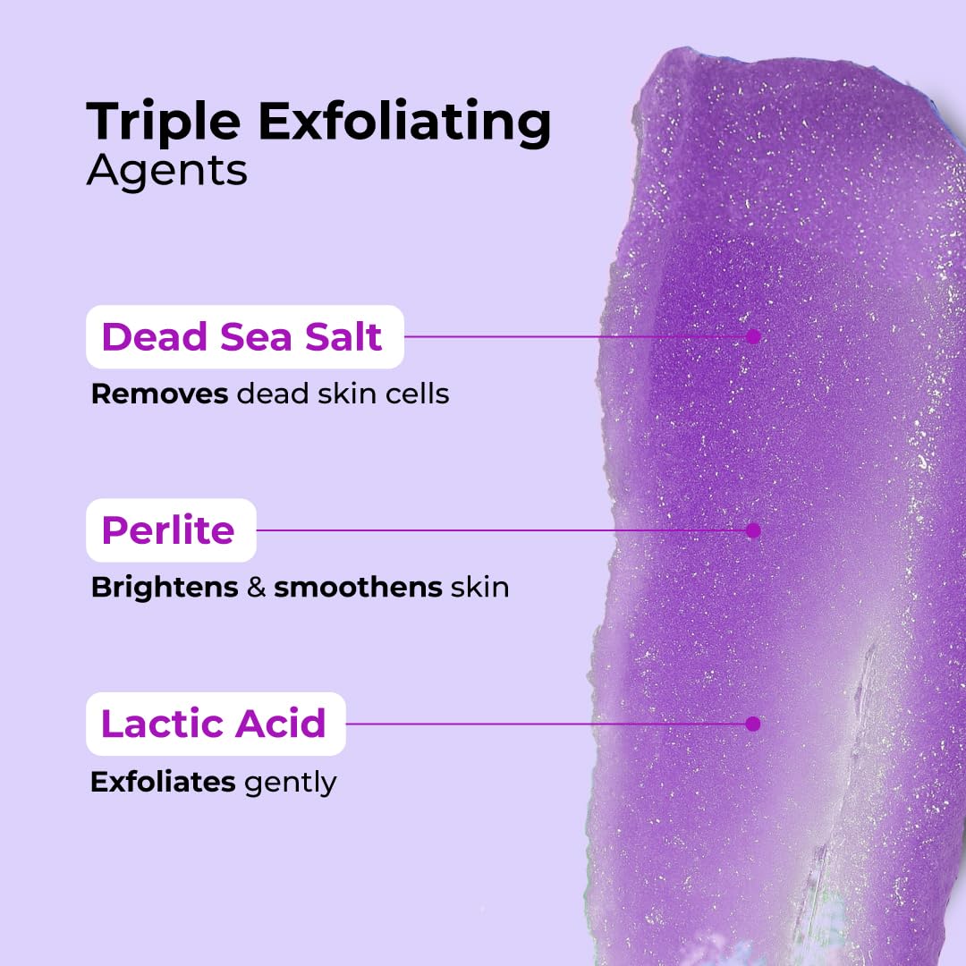 FoxTale Hula Hoop Exfoliating Body Scrub by Foxtale | Smoothes Skin & Fades Tan | Dead Sea Salt + Perlite + Lactic Acid | Prevents Strawberry Skin | Hydrates & Nourishes Skin Barrier