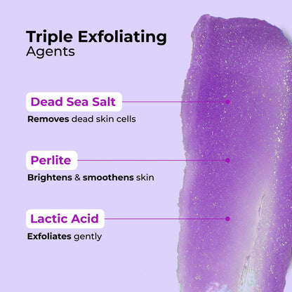 FoxTale Hula Hoop Exfoliating Body Scrub by Foxtale | Smoothes Skin & Fades Tan | Dead Sea Salt + Perlite + Lactic Acid | Prevents Strawberry Skin | Hydrates & Nourishes Skin Barrier