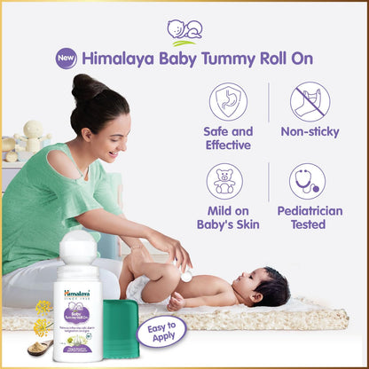 Himalaya Baby Tummy Roll On (40ml) with 5 Natural Oils including Hing, Saunf, Cardamom | Eases Tummy Discomfort & Indigestion | Pediatrician Tested | Clinically Tested
