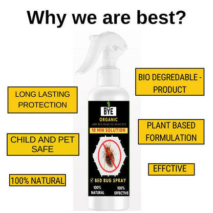 Bed Bug Spray - Natural & Non-Toxic | Repels Bed Bugs, Eggs & Dust Mites | Safe for Mattress, Home & Travel | Child & Pet Safe | 200ml