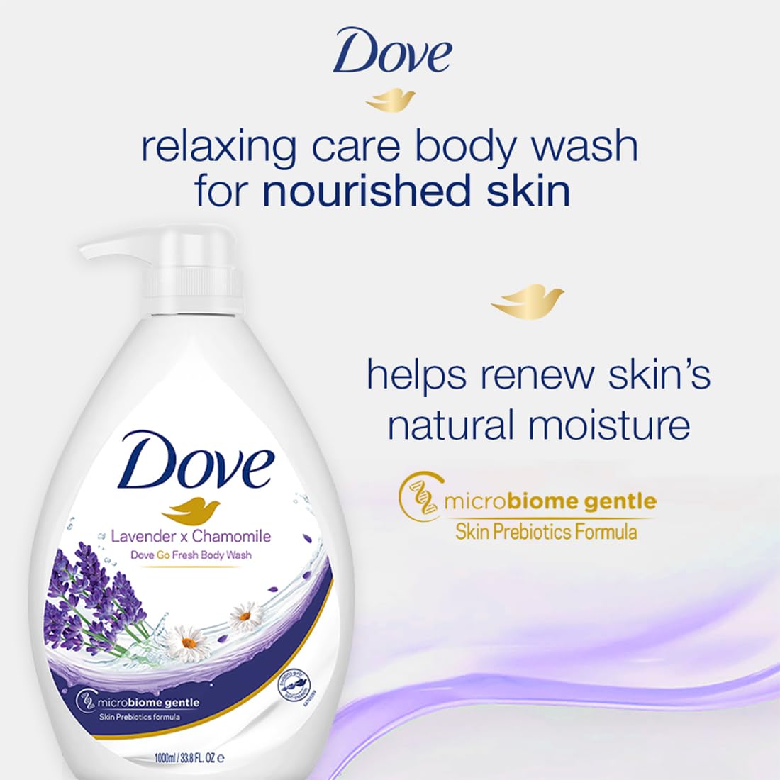 Dove Lavender & Chamomile Go Fresh Body Wash with Relaxing Floral Scent, 1L