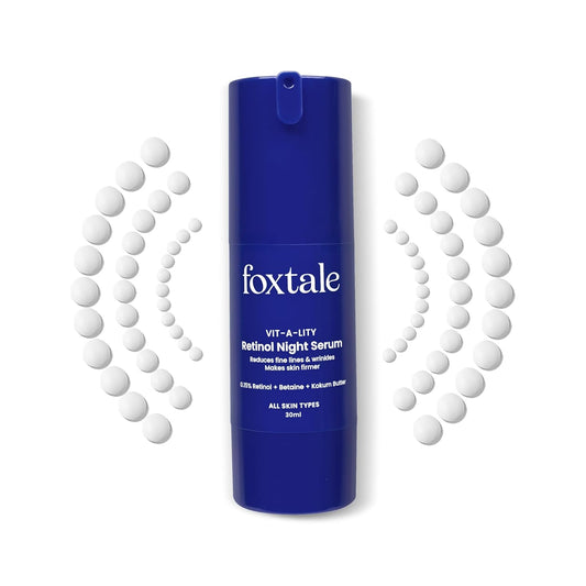 Foxtale 0.15% Beginner Friendly Retinol Night Serum | Anti-Aging Night Cream | Reduces Fine Lines and Wrinkles | No Purging | For Younger-looking Skin | Men & Women | All Skin Types - 30 ml